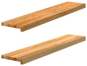 Soleiras da janela 2 pcs 100x20x2 cm carvalho castanho-claro