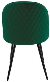 Conjunto 4 Cadeiras jantar MAGDA NEW, metal, tecido veludo verde