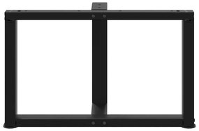 Pés para mesa de centro em forma de T, 2 peças, preto, 60x25x(42-43) c