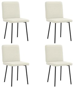 Cadeiras de jantar 4 pcs veludo cor creme