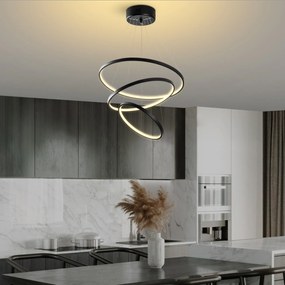 Candeeiro de Teto LED "Simit" Regulável – Preto – 50x50x80 cm – Design