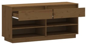 Sapateira 110x34x52 cm madeira de pinho maciça castanho mel