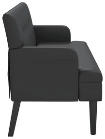 Banco com encosto 112x65,5x75 cm couro artificial preto