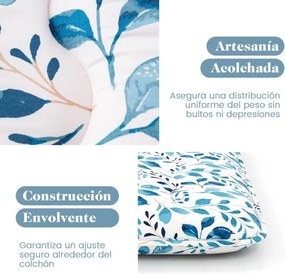 Colchão enrolável para o chão com capa lavável com bolsa de transporte 200 x 140 x 10 cm - azul