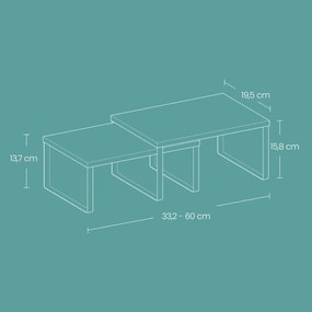 Conjunto de 2 organizadores de cozinha Branco-natural