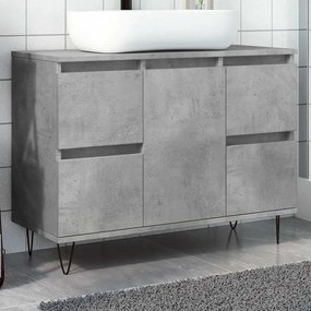 Móvel casa de banho 80x33x60 cm derivados madeira cinza cimento