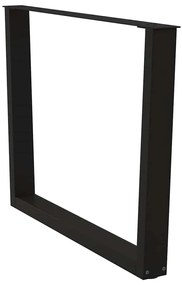 Pernas para mesa de jantar em V 3 peças, pretas, 100x(72-73,3) cm, aço