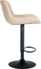 Conjunto de 2 bancos de bar Tover em couro sintético creme