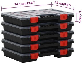 Caixas de arrumação 5 pcs 34,5x25x5 cm polipropileno