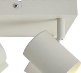 Foco de teto moderno bege 4 luzes ajustável - Jeana