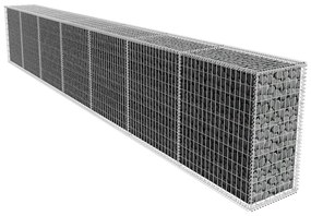 vidaXL Muro gabião com tampa aço galvanizado 600x50x100 cm