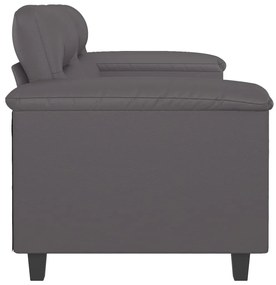 Sofá de 2 lugares 120 cm couro artificial cinza