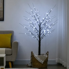 Árvore luminosa LED 150 cm decoração luminosa em branco frio - 96 LEDs - uso interior - decoração de Natal para o quarto e a casa, em castanho