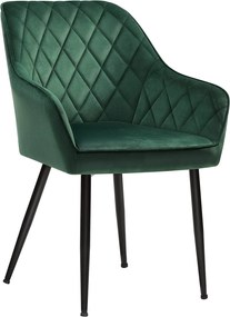 Cadeira de jantar estofada com assento confortável | SONGMICS | 60 x 60 x 84 cm | Verde | LDC088C01V1.