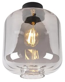 Candeeiro de teto design preto com vidro fumê - Qara Design