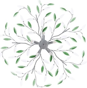 Candeeiro teto braços folhas de cristal acrílico 5 E14 verde