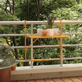 vidaXL Mesa para varanda 60x40 cm aço amarelo