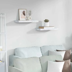 vidaXL Prateleira de Parede 2 pcs Mármore Branco 50 x 23,5 x 4 cm
