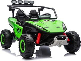 Buggy elétrico para Crianças 24V, 4x200W, 2 lugares TURBO 23, Rodas Espuma EVA, Assento Couro ecológico Verde
