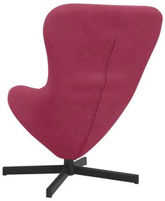Cadeira de Ovo vidaXL Vermelha em Veludo