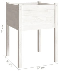 Vaso/floreira de jardim 2 pcs 50x50x70 cm pinho maciço branco