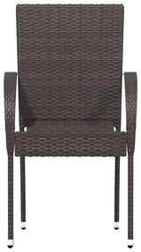 Cadeiras de exterior empilháveis 4 pcs vime PE castanho