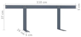 Encosto para sofá de paletes 110 cm ferro cinzento-claro