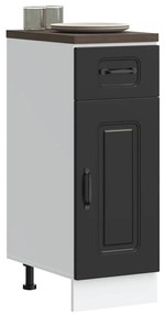 Armário de cozinha baixo Kalmar madeira artificial preto