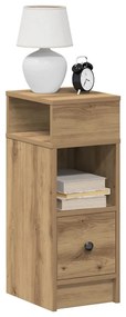 vidaXL Mesa de cabeceira com gaveta 25x31x66 cm carvalho artisiano