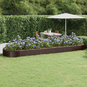 vidaXL Canteiro elevado jardim 523x140x36 aço galvanizado castanho