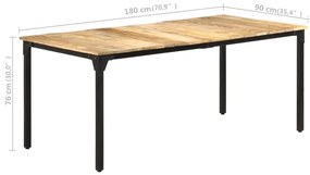 Mesa de jantar 180x90x76 cm madeira de mangueira áspera