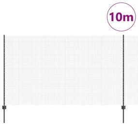 Cerca de Arame Soldado com 10 Postes U Cinza 1.4x10 m Aço