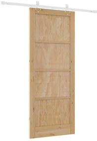 Porta Deslizante vidaXL com Conjunto de Ferragens 86x211 cm Madeira Só