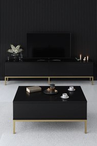 Móvel TV Lord – Preto e Dourado – 180 x 47 x 30 cm