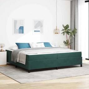 vidaXL Estrutura da Cama com colchão Verde Escuro 200 x 200 cm tecido