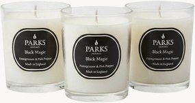 Velas perfumadas artesanais Black Magic (romã, pimenta-rosa, flor-da-paixão), conjunto de 3