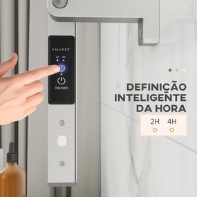 Toalheiro Elétrico de Parede ou Solo 150 W com Função de Temporizador e 8 Barras para Casa de Banho 53x35x90 cm Prata