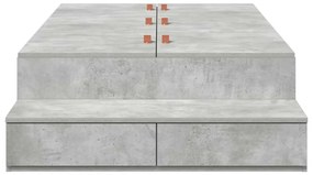 Cama de Armazenamento Cinza Concreto 90x190 cm