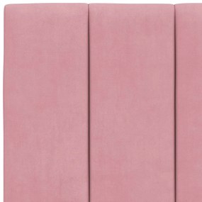 Estrutura de cama c/ luzes LED 180x200 cm veludo rosa