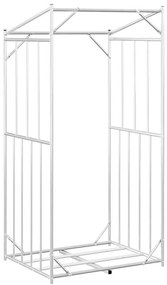 Rack de lenha com tampa de chuva 100x80x200 cm aço galvanizado