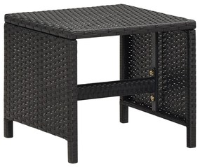 4 pcs conjunto de cadeiras e bancos de jardim vime PE preto