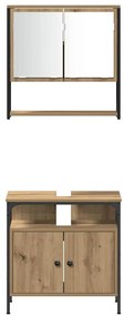 Conjunto de Móveis para Banheiro com 4 Peças em Carvalho Artesanal.