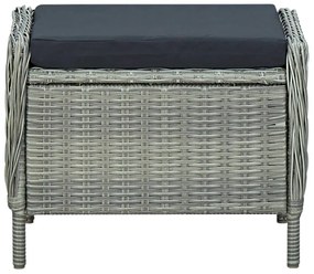 5 pcs conjunto de jantar para jardim cinzento-claro