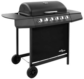 Grelhador/barbecue a gás 6 discos preto