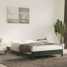 Estrutura de cama com colchão verde escuro 120x190 cm Veludo