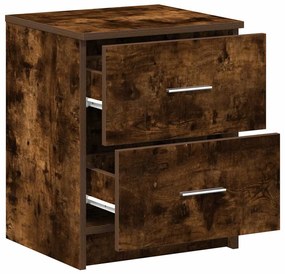 Mesas cabeceira 2pcs com 2gavetas 40x36x50 cm carvalho fumado