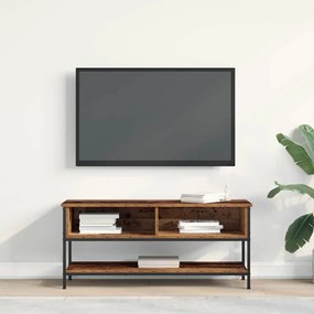 Gabinete de TV vidaXL Madeira Antiga 100x35x45 cm Madeira Engenharia e Aço