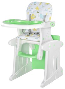 HOMCOM Cadeira Bebês 3 em 1 +6 meses Multifuncional Ajustável 3 posições Conforto Segurança 57x59x105 cm Verde | Aosom Portugal