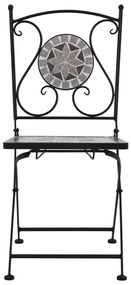 3 pcs conjunto bistro em mosaico azulejos de cerâmica cinzento