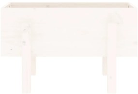 Vaso/floreira de jardim 62x30x38 cm pinho maciço branco